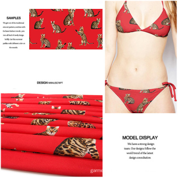 Polyester Spandex Tiger Printed Swimwear and Garment Fabric